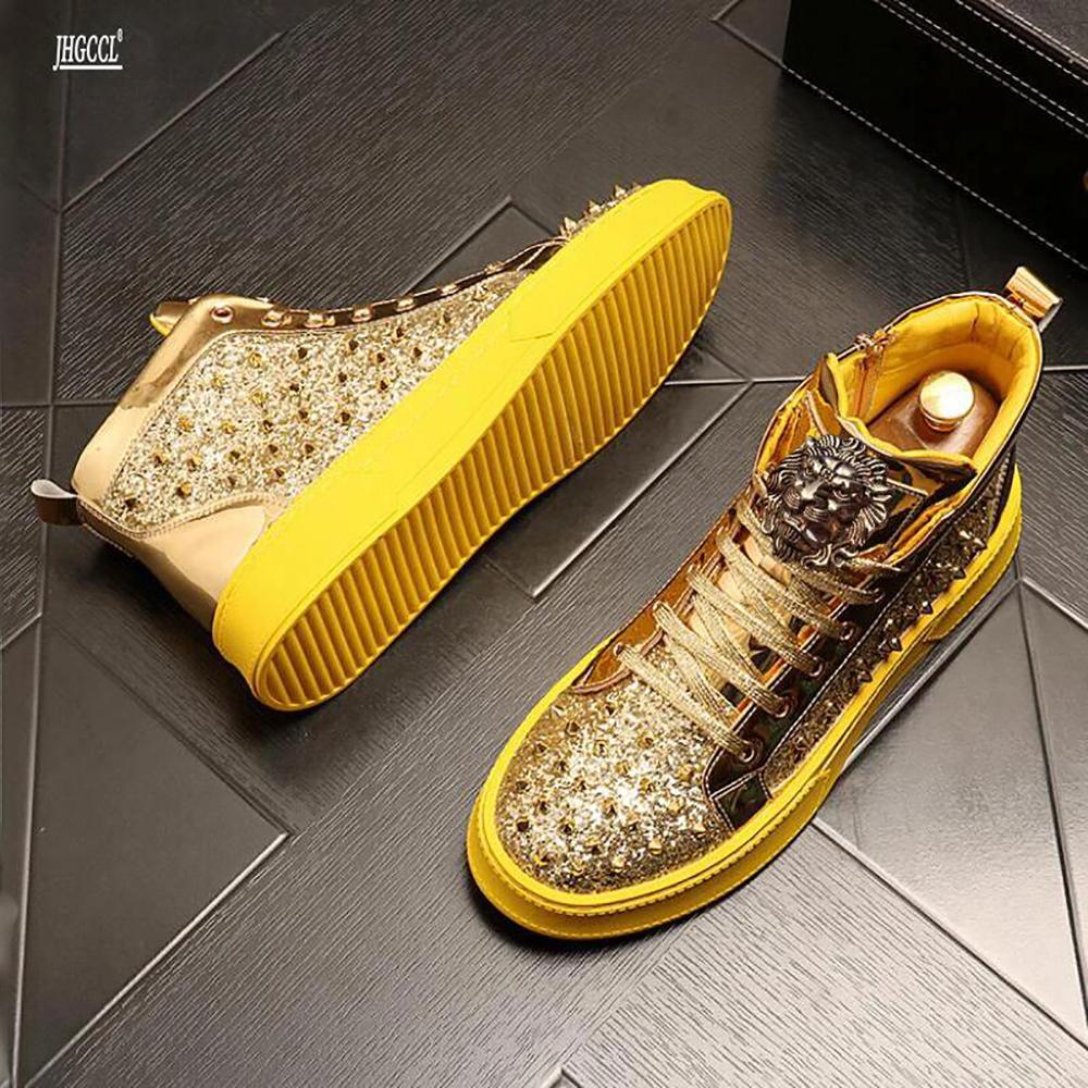 Fashion Luxury Designer Diamond Casual Shoes High Quality Riveted High Top Suede Zipper Sneakers Zapatos Hombre A7