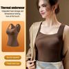 Thermal Tank Top for Women Fleece Lined Sleeveless Underwear Top with Built In Bra High Stretch Camisole Undershirt Soft Warm Base Layer