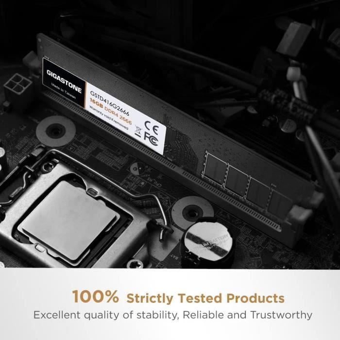 Mémoire RAM DDR4 - Gigastone - Kit 32Go (2x16Go) - 2666MHz - UDIMM - Non ECC - Rouge