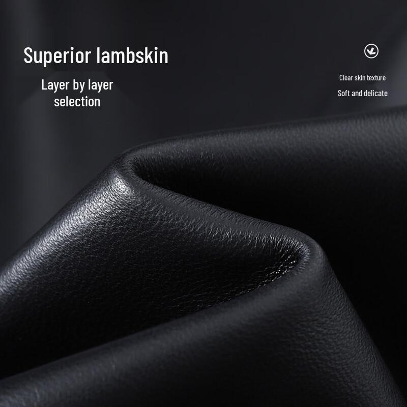 Men's Genuine Sheepskin Goose Down Leather Jacket with Mink Fur Collar