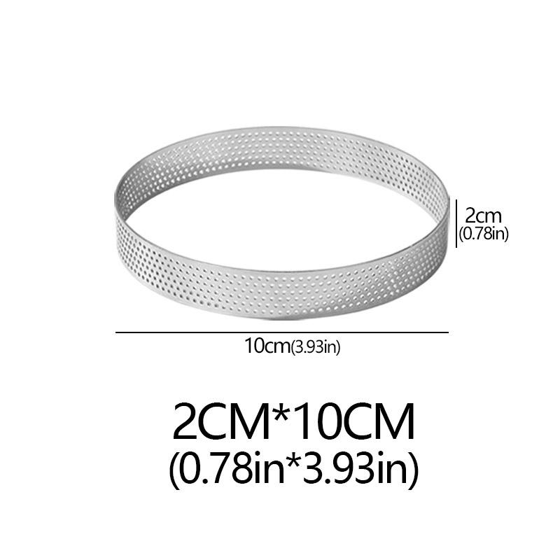 Steel Perforated Muffin RingsCake Mold Heat-Resistant Perforated Cake Mousse Mold Cookies Cutter Pastry Quiche Mold