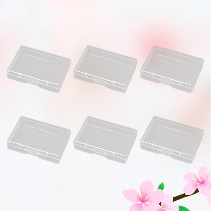 6Pcs Clear PP Plastic Small Storage Box Set Sturdy Eco Friendly Transparent Organizer for Jewelry Beads Coins Crafts Home