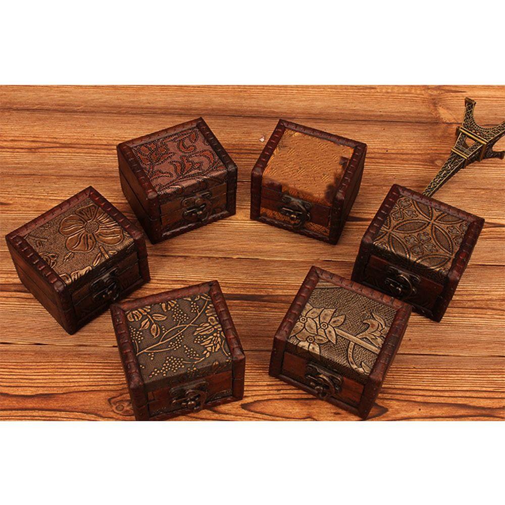 Ретро Деревянный Ящик для Хранения Коричневый Сундук с Сокровищами Модный Винтажный Мини-Ящик Подарок