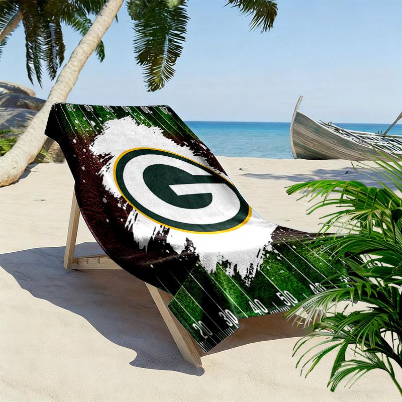 Green Bay Packers Print Beach Towel, Large Soft Quick Dry Towel for Beach Camping Swimming