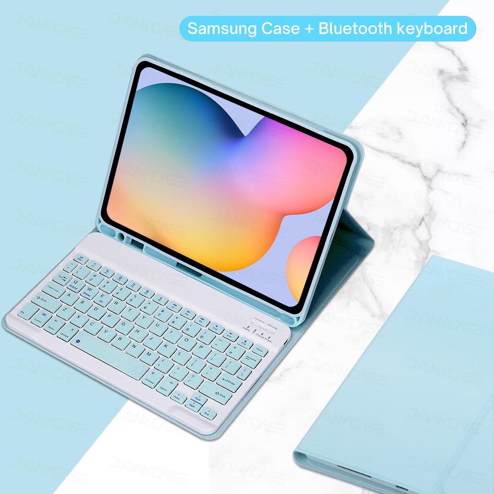 Кожаный чехол с Bluetooth-клавиатурой для Samsung Galaxy Tab A8 10,5 S6 Lite 10,4 S7 S8 S9 11in S7 Plus S7 FE S8 S9 Plus 12,4, чехол для планшета