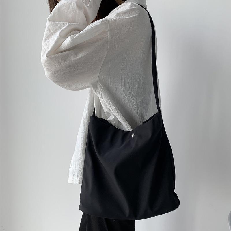 Сумка-тоут Холщовая Однотонная Простая Конфетного Цвета Женская На Одно Плечо