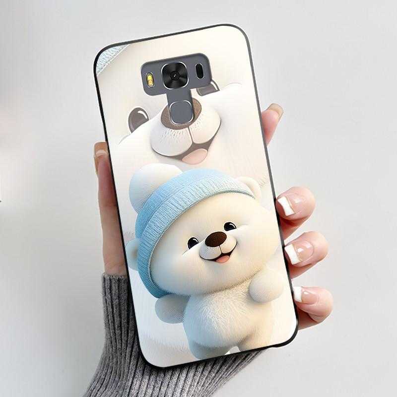 Для ASUS Zenfone 3 Max ZC553KL X00DDB X00DDA X00DD Чехол Роскошный Милый Кролик Любовь Смешной Черный Мягкий ТПУ Силикон Матовая Задняя Крышка