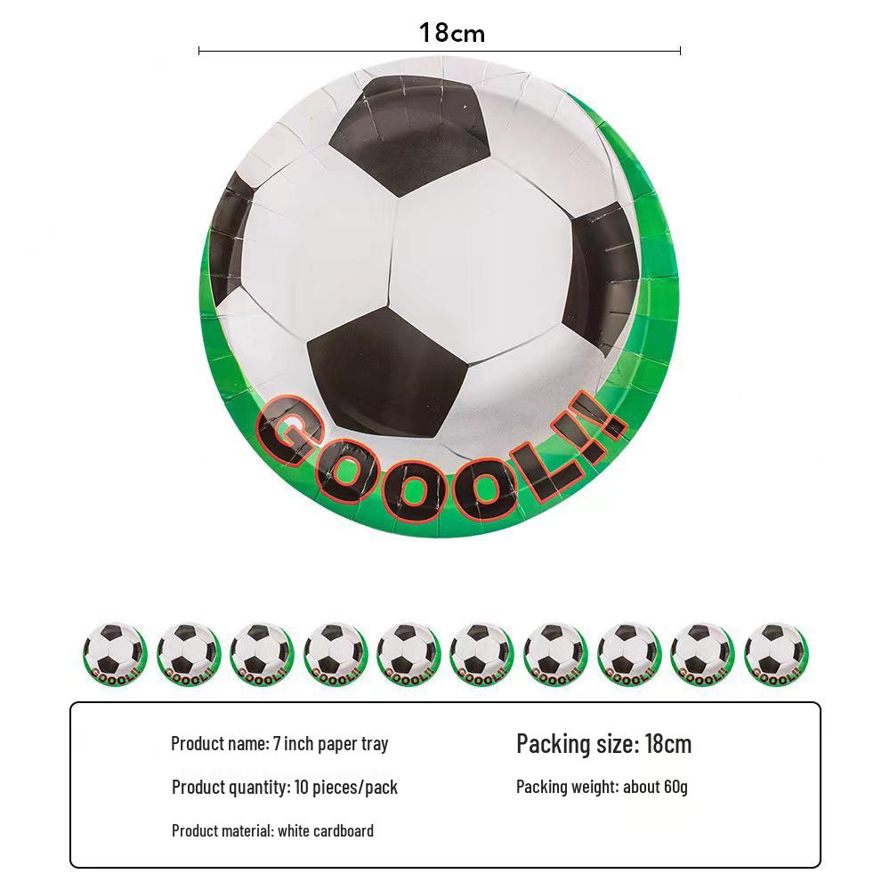 Набор декора для футбольной вечеринки в честь дня рождения: Тарелки, Чашки, Скатерть, Столовые приборы, Фон, Баннер и Воздушные шары.