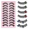 5/10 Pairs Fluffy Handmade Russian Volume 3D Mink Colorful DD Curl Mix Style False Eyelashes