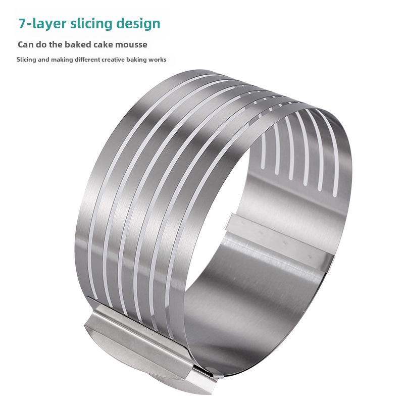 Регулируемое кольцо для нарезки тортов из нержавеющей стали для многослойного мусса и круглой выпечки