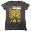 Minions Banana Icons Womens T Shirt Charcoal Officially Licensed