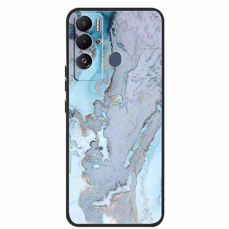 For Tecno Pova Neo Case Marble Soft Silicone Back Cover Phone Case for Tecno Pova Neo Bumper Coque LE6 Shockproof PovaNeo Funda