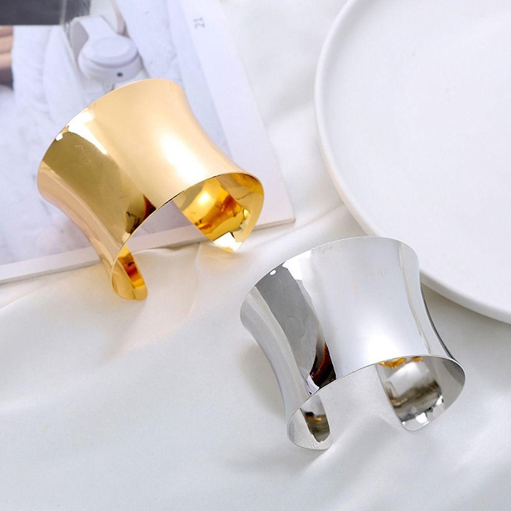 Geometry Open Armlet Bracelet Adjustable Metal Bracelet Fashion Cuff Bangle  Women