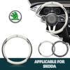 Leather Carbon Fiber Car Steering Wheel Cover Car Accessories For Octavia Superb Rapid Kodiaq Karoq Fabia Kamiq Roomster Citigo