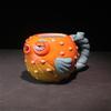 Ceramic TIKI Cup Pufferfish Shaped Cocktail Mug Hawaiian Style Cute Tiki Cup Party Personalized Tropical Fish Shaped Wine Mug