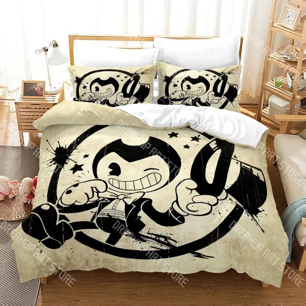 Модный игровой набор постельного белья Bendy and the Ink Machine Односпальный Двуспальный Полный Queen King Размер Набор постельного белья для детской комнаты Комплекты с пододеяльником Комплект простыней