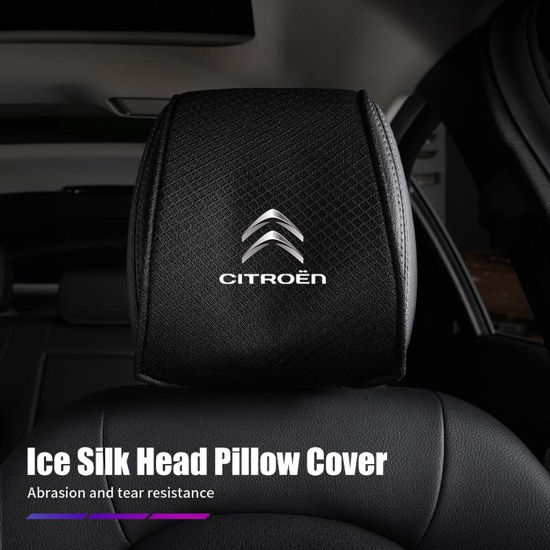 AIJ4   Ice Silk Car Headrest Cover Breathable Cooling For Citroen C4 C3 C5 C1 C2 Berlingo Celysee Cactus Picasso Aircross Saxo Grand
