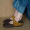Soft Sole Single Shoes Autumn New Spliced Two-wear Suede Color-block Non-slip Wear-resistant Flat Shoes