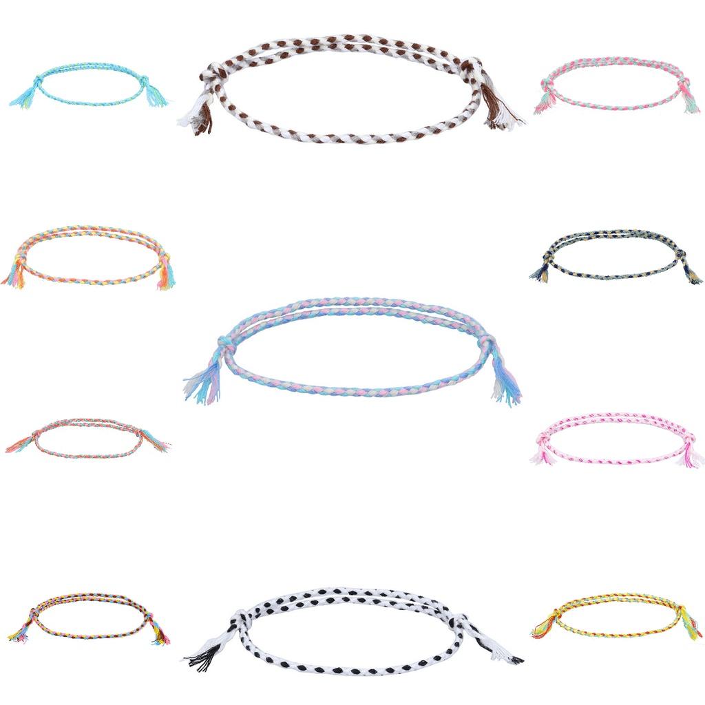 Cross-border New Arrival Minimalist Safety Buckle Four-strand Colorful Hand Rope Handcrafted Woven Red Rope Bracelet