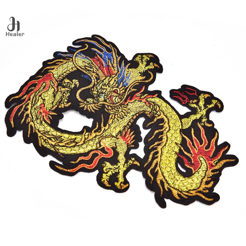 1pc Applique Embroidery Dragon Patches for Clothing Coat Iron On Sewing On Sticker