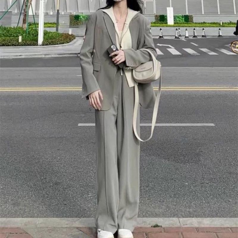 Женский Осенний Костюм-Комплект «Богиня с Характером»: Элегантный комплект из двух предметов: широкие брюки