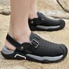 Fashion Men's Leather Sandals Closed-Toe Retro Design 2025 Summer Lightweight Breathable Non-Slip Beach Shoes for Travel Daily Wear