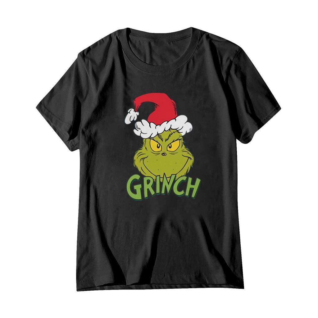 Женский повседневный рождественский принт с короткими рукавами и круглым вырезом, свободный пуловер, топ