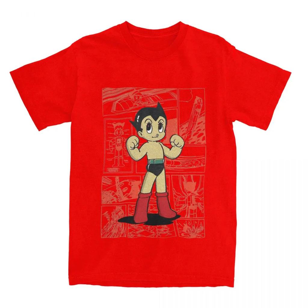Mighty Atom Astro Boy Osamu Tezuka T Shirt for Men Cotton Funny T-Shirt Round Collar Astroboy Tees Short Sleeve Tops Plus Size