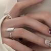 Современное кольцо-кликер из серебра S925 в корейском стиле с сияющей деталью для женщин