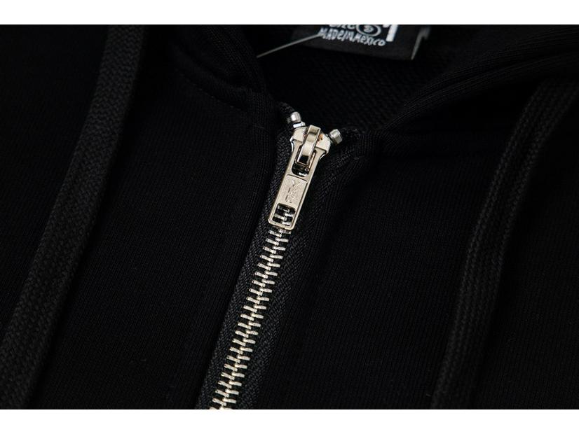 SS25BACK Ретро Худи на молнии High Street: Пришейте новую шляпу с вышитым логотипом-буквой