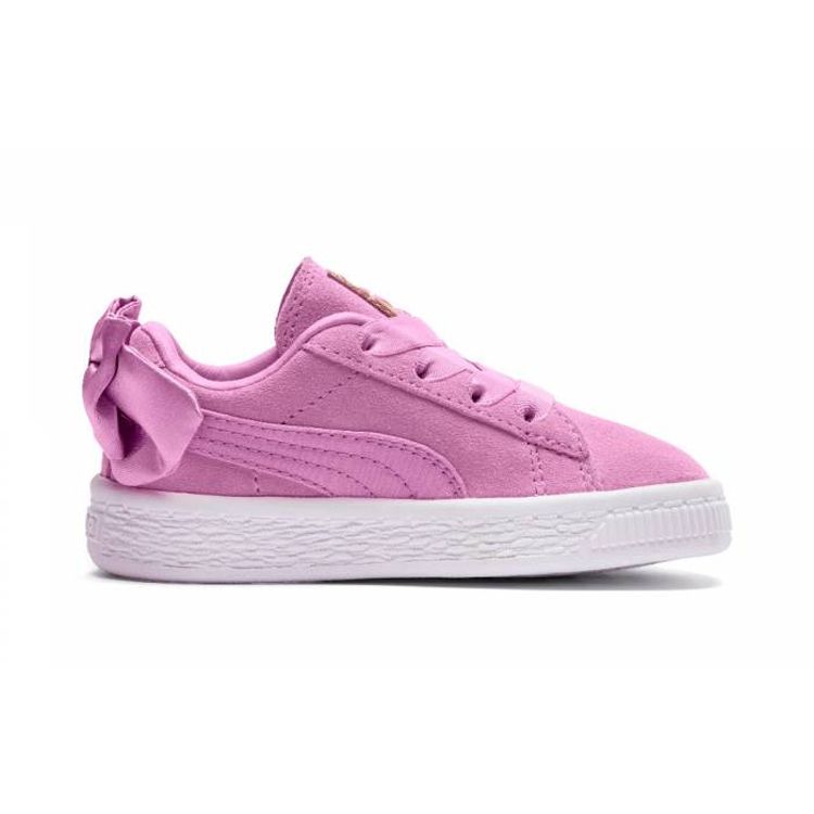 Puma Замшевый бант AC Детские кроссовки для маленьких детей Orchid Розовые 367318-05