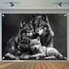 2D plane, 1 piece with wolf family background - suitable for weddings, birthdays, anniversaries