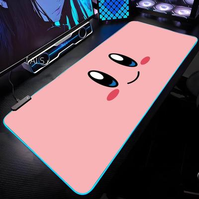 K-KirbySE Милый Коврик для Мыши RGB Подсветка Коврик для Мыши Ноутбук Коврик для Мыши Ноутбук Геймер Компьютерный Стол Игровые Аксессуары