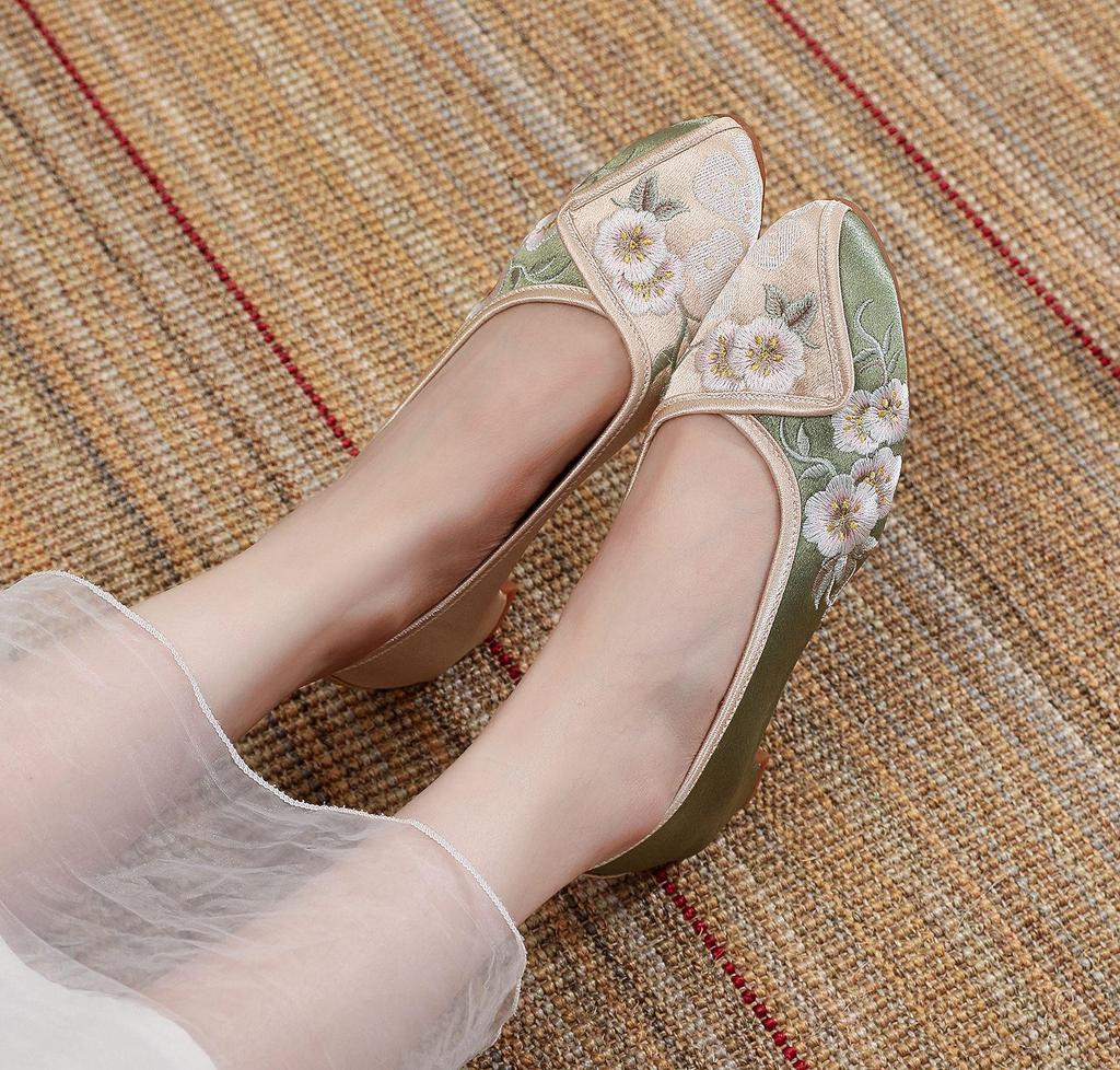 [Flower Art] Женские туфли-чонсам весна/лето 2024 года — элегантные, удобные, в национальном стиле