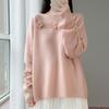 2026 Autumn/Winter Pure Wool One-Shoulder Knit Sweater with 3D Embroidery