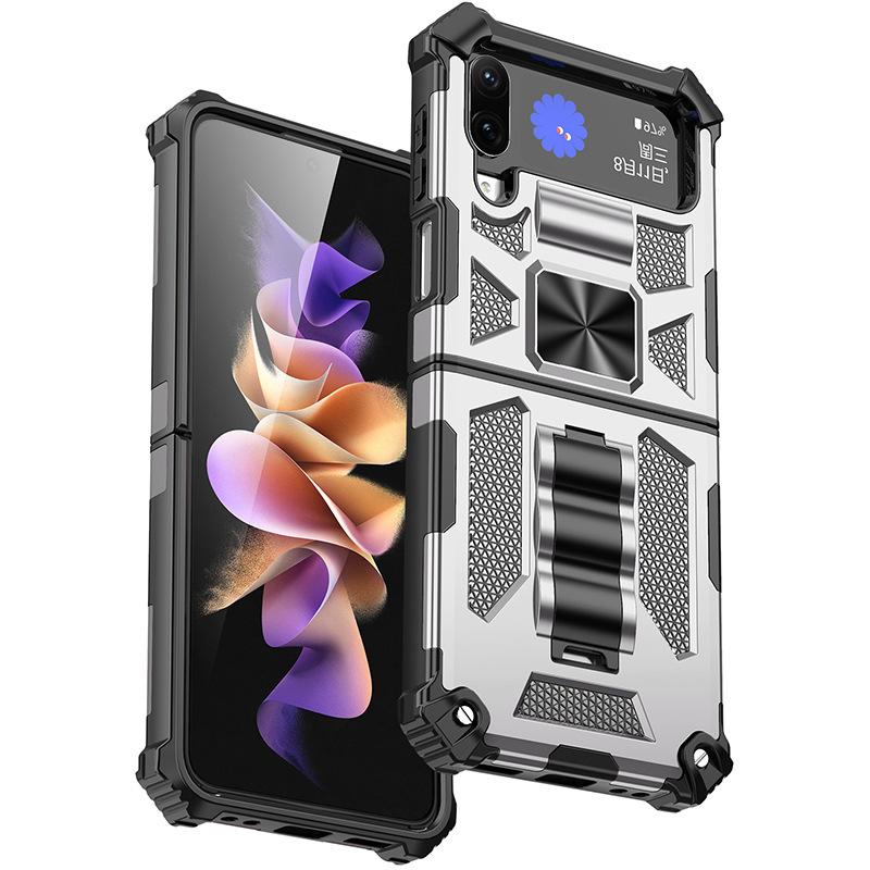 Европейская и американская мода новые модели подходят для Samsung zflip4 чехол-держатель для мобильного телефона Bayi броня противоударный автомобильный магнитный чехол