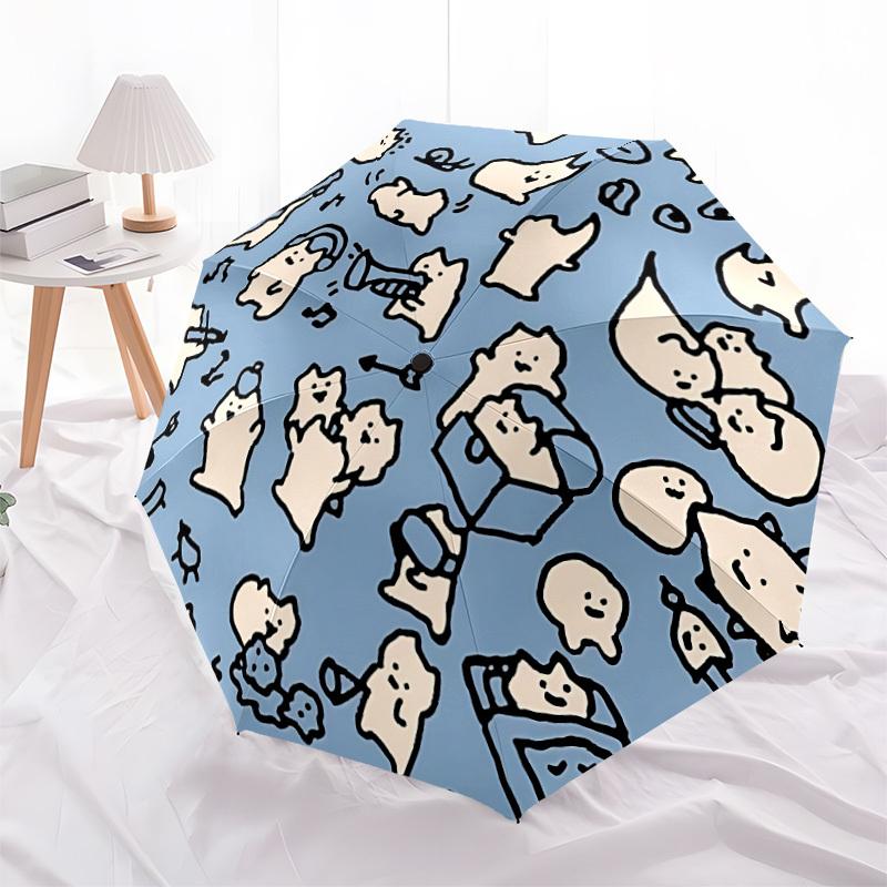 1pc Cat Party Automatic Opening/closing Umbrella with Auto Open/Close, Perfect Gift for Friends, Durable Plastic Handle yy250801166