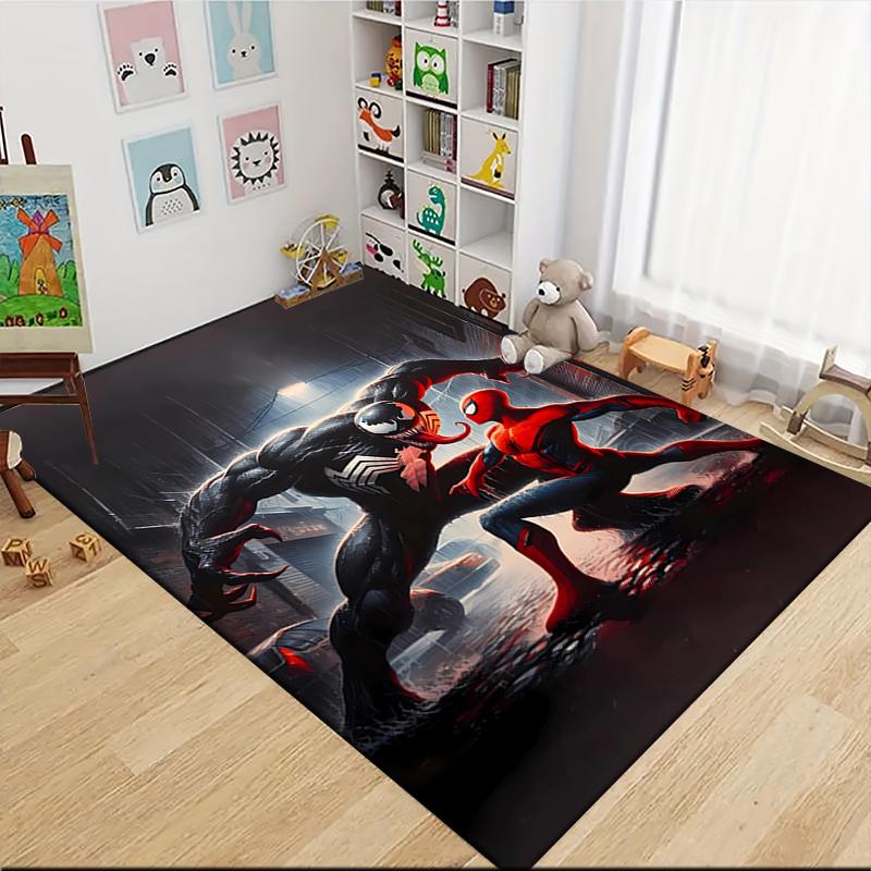 1Pc Venom Vs Spiderman Urban Clash Carpet Rug Customizable Soft Washable Antislip Home Living Room Sofa Mats Personalized Rug 0917177