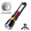 High Power Rechargeable LED Flashlight Lighting 20H Torch Light  Super Powerful Multifunctional Flashlight with Siren Sound