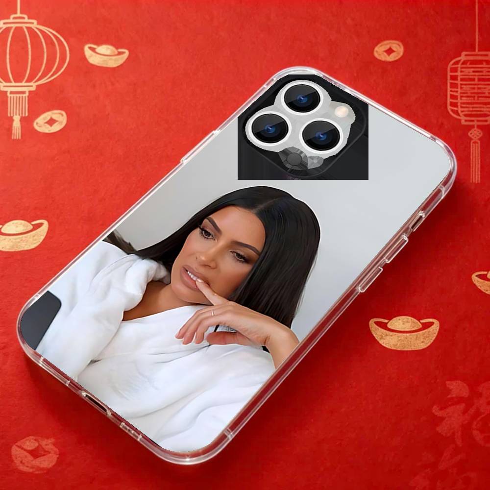 Смешной чехол для телефона K-Kim K-Kardashian для iPhone 16 15 14 13 12 11 17 Plus Pro Max X XR XS Max Мягкий прозрачный ТПУ