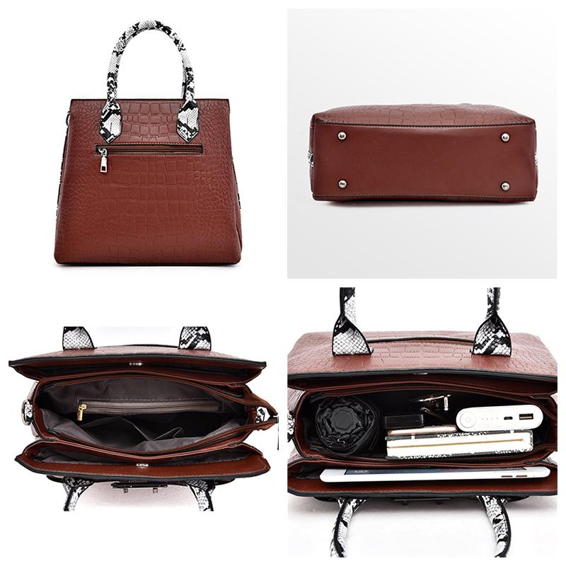 Наборы Роскошная качественная кожаная сумка для женщин 2023 Дизайнерская женская сумка через плечо с узором аллигатора Женская сумка через плечо Основная сумка