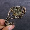 Ammonite Fossil Gemstone Handmade Copper Wire Wrap Cuff Bangle Adjustable Y9e55