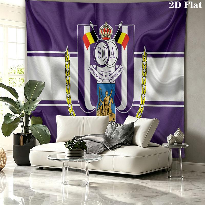 RSC Anderlecht Wall tapestry, aesthetic printed fabric blanket, suitable for bedroom, living room, and home decor.