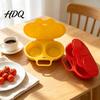 Omelette Maker for Breakfast Dual Cavity Microwave Egg Poacher with Lid & Handle Quick-Heat Steamer Food Grade Plastic Boiler 2 Eggs Oil-Free