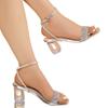 Style Crystal High Heel Sandals With Synthetic Upper For Summer Fashion