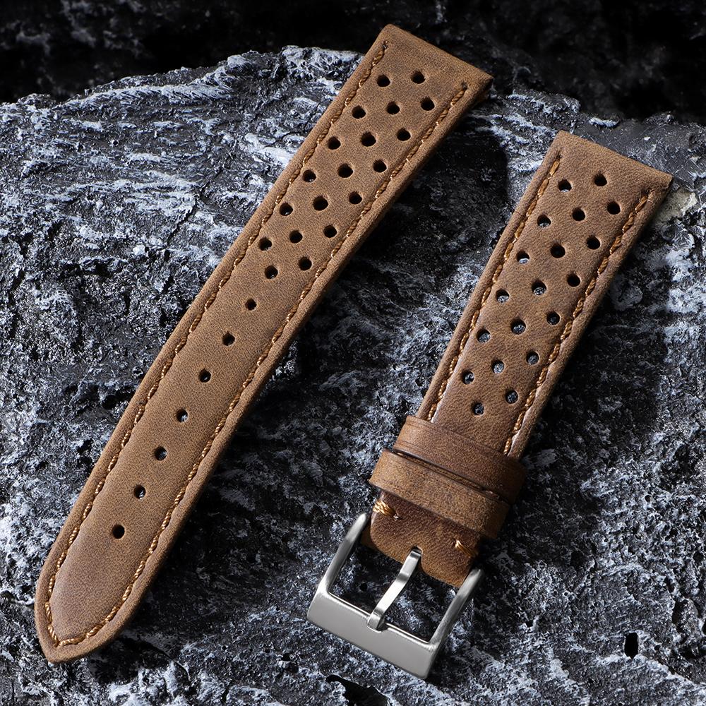 Винтажный ремешок из натуральной кожи для Omega для Samsung Galaxy Watch 6 5 4 Мягкий дышащий браслет из коровьей кожи 18 20 мм 22 мм