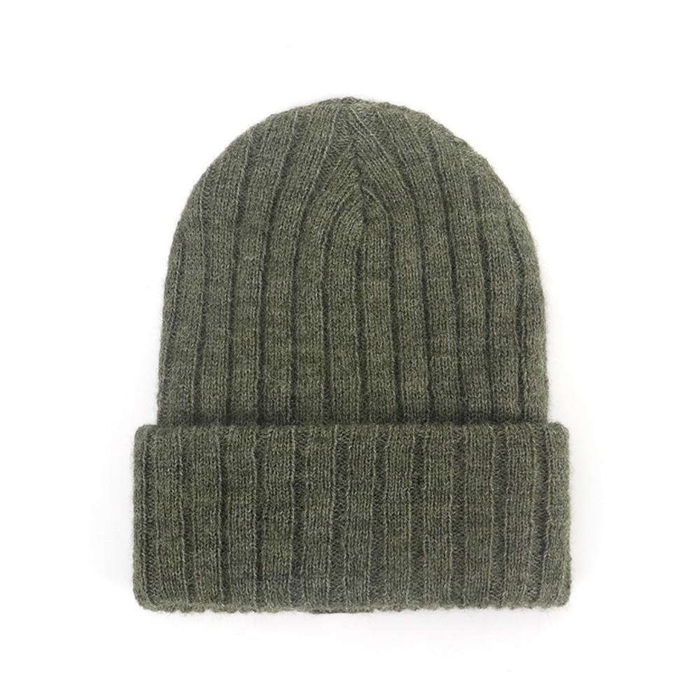 Solid Color Winter Cap Cat Ear Casual Knit Cap Casual Embroidered Bonnet Autumn Winter