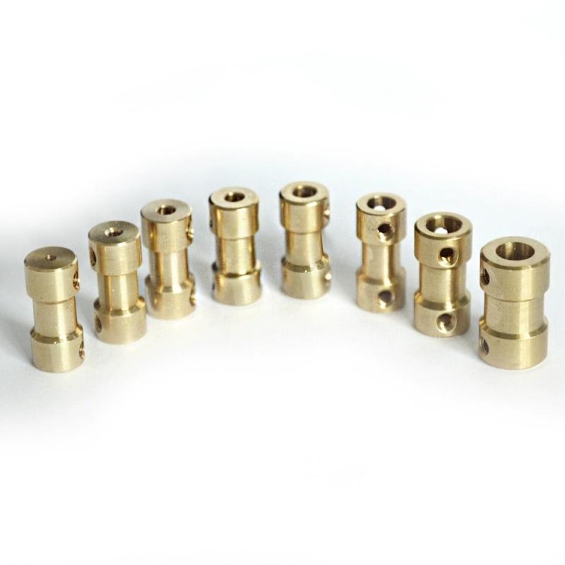 2mm–6mm Miniature Brass Rigid Coupling – Motor Shaft Transmission Connector for DIY Robotics & RC Models