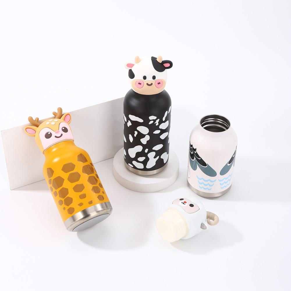 Cartoon Animal Shapes Insulated Water Bottle 400ml Vacuum Insulated Bottle for Daily Use