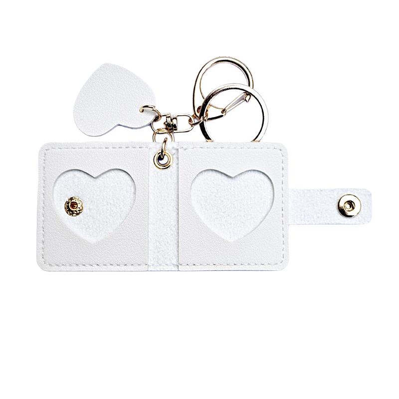 1 шт. Подвески для сумки Памятный фотоальбом Сделай сам Складные кармашки из искусственной кожи Хранение Мини-фотоальбом Милый брелок Портативный Многоцветный